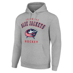 Columbus Blue Jackets Starter Logo Pullover Hoodie - Heather Gray | NHL Lifestyle