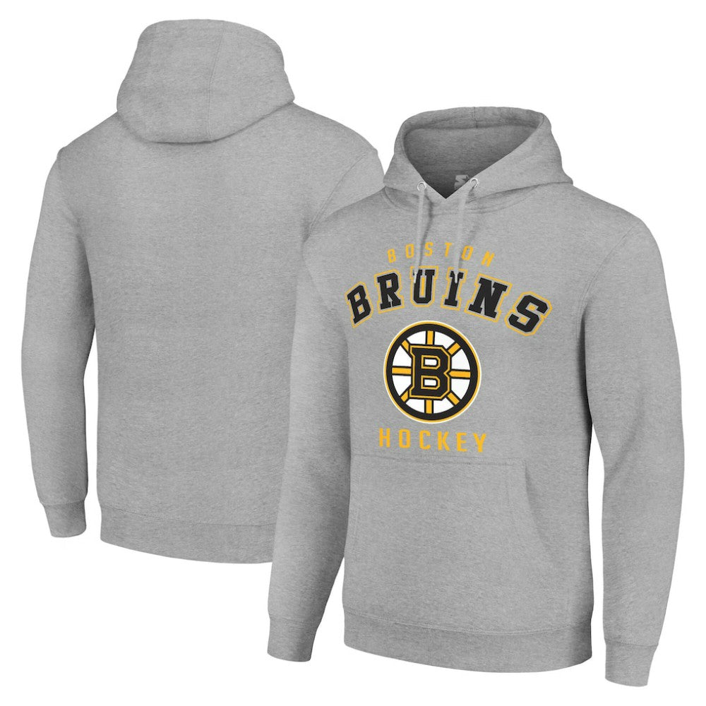 Boston Bruins Starter Logo Pullover Hoodie - Heather Gray | NHL Clearance