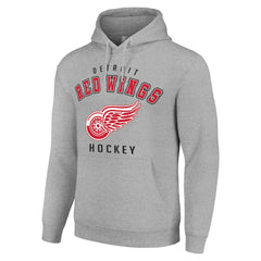 Detroit Red Wings Starter Logo Pullover Hoodie - Heather Gray | NHL Clearance