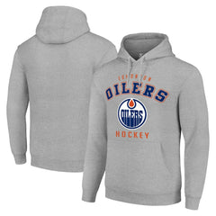 Edmonton Oilers Starter Logo Pullover Hoodie - Heather Gray | NHL Clearance