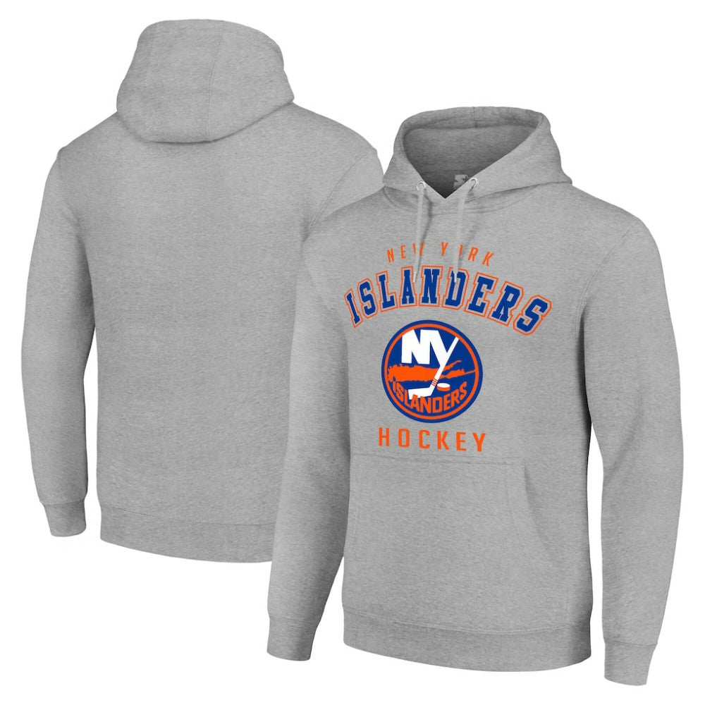 New York Islanders Starter Logo Pullover Hoodie - Heather Gray | NHL discount