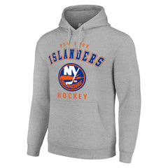 New York Islanders Starter Logo Pullover Hoodie - Heather Gray | NHL discount