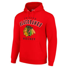Chicago Blackhawks Starter Logo Pullover Hoodie - Red | NHL Clearance