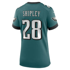 Will Shipley Philadelphia Eagles Women's Team Game Jersey - Midnight Green - Nike
