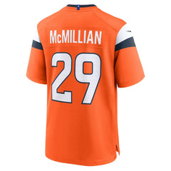 Ja'Quan McMillian Denver Broncos Team Game Jersey - Orange - Nike