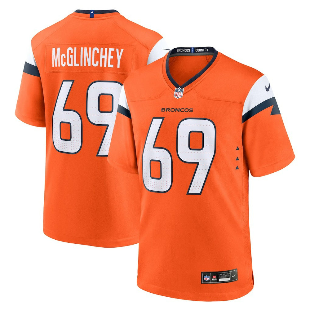 Mike McGlinchey Denver Broncos Team Game Jersey - Orange - Nike