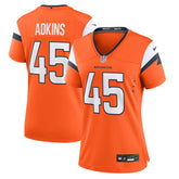 Nate Adkins Denver Broncos Women's Team Game Jersey - Orange - Nike