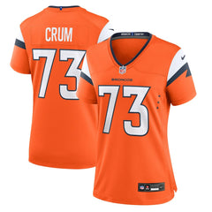 Frank Crum Denver Broncos Women's Team Game Jersey - Orange - Nike