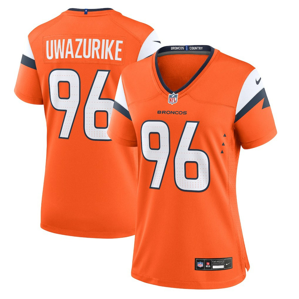 Eyioma Uwazurike Denver Broncos Women's Team Game Jersey - Orange - Nike
