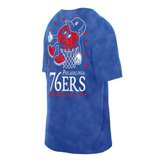 New Era Philadelphia 76ers Old School Sport Enzyme Wash Oversized T-Shirt Royal