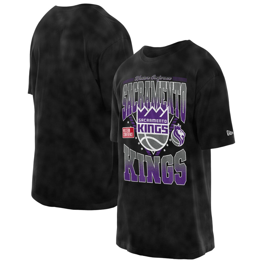 New Era Sacramento Kings Old School Sport Vintage Wash T-Shirt Black