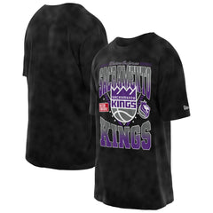 New Era Sacramento Kings Old School Sport Vintage Wash T-Shirt Black