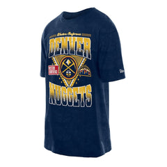 New Era Denver Nuggets Old School Sport Vintage Wash T-Shirt Navy
