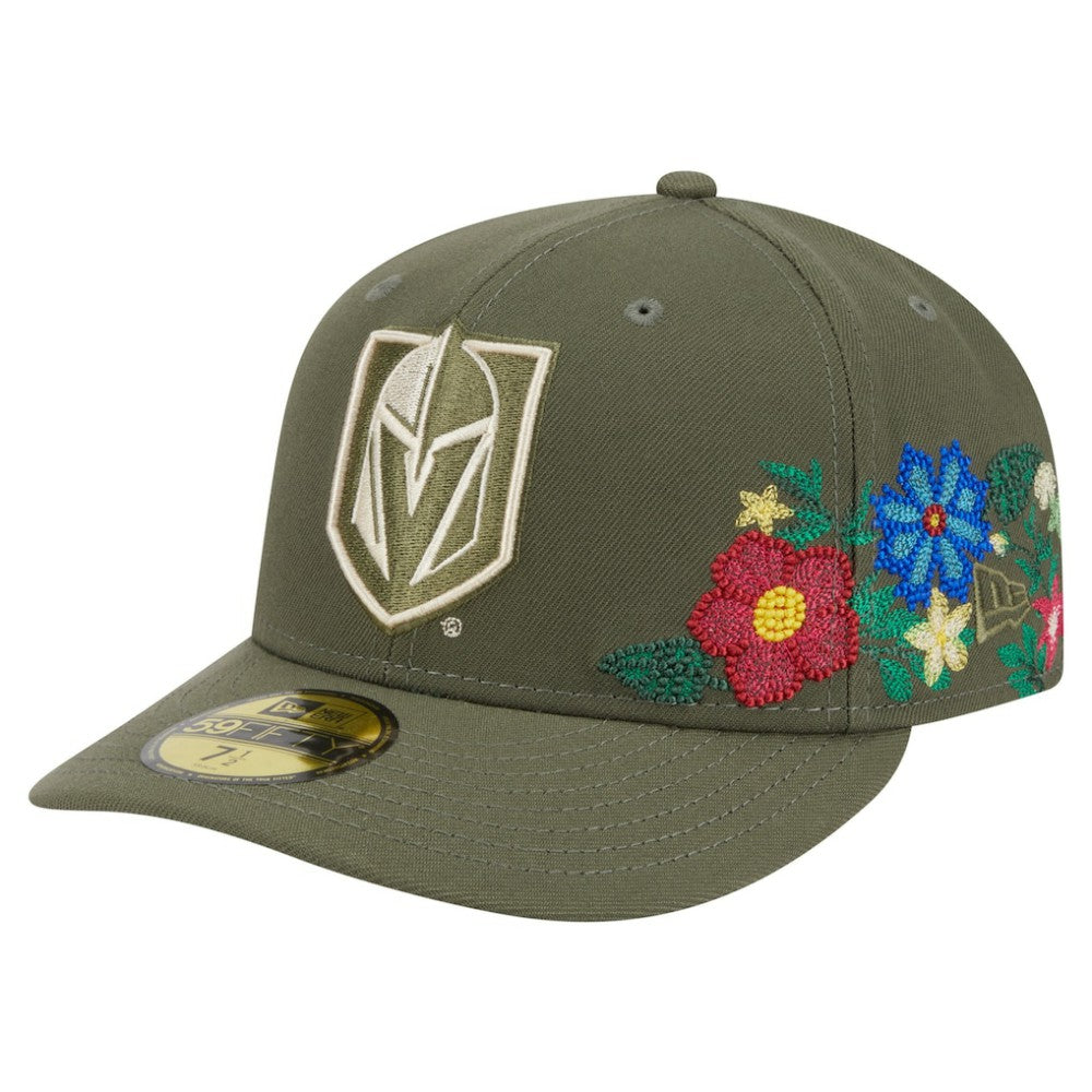 Vegas Golden Knights New Era Tonal Florals 59FIFTY Fitted Hat - Olive | New Era on sale