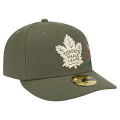 Toronto Maple Leafs New Era Tonal Florals 59FIFTY Fitted Hat - Olive | New Era Clearance