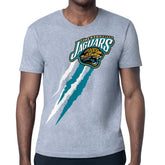 Jacksonville Jaguars Starter Retro Team Logo Color Scratch T-Shirt - Heather Gray - NFL