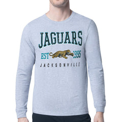 Jacksonville Jaguars Starter Retro Team Logo Long Sleeve T-Shirt - Heather Gray - NFL