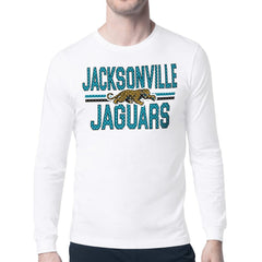 Jacksonville Jaguars Starter Mesh Look Retro Team Logo Long Sleeve T-Shirt - White - NFL