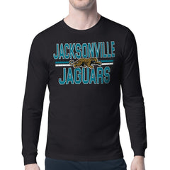 Jacksonville Jaguars Starter Mesh Look Retro Team Logo Long Sleeve T-Shirt - Black - NFL