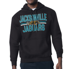 Jacksonville Jaguars Starter Mesh Look Retro Team Logo Pullover Hoodie - Black - NFL
