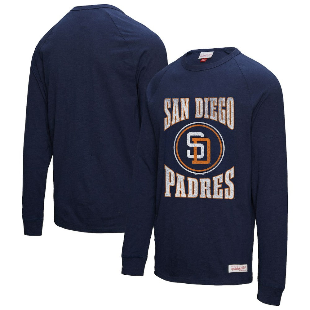 San Diego Padres Mitchell & Ness Arched Logo Slub Long Sleeve T-Shirt for sale