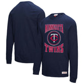 Minnesota Twins Mitchell & Ness Arched Logo Slub Long Sleeve T-Shirt Discount