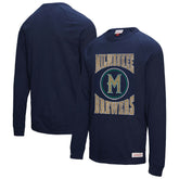 Milwaukee Brewers Mitchell & Ness Arched Logo Slub Long Sleeve T-Shirt Outlet