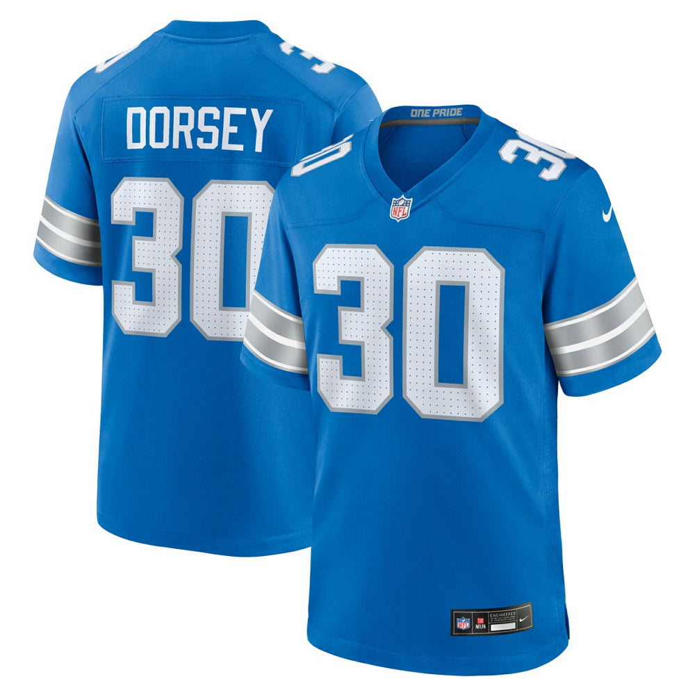 Khalil Dorsey Detroit Lions Team Game Jersey - Blue - Nike