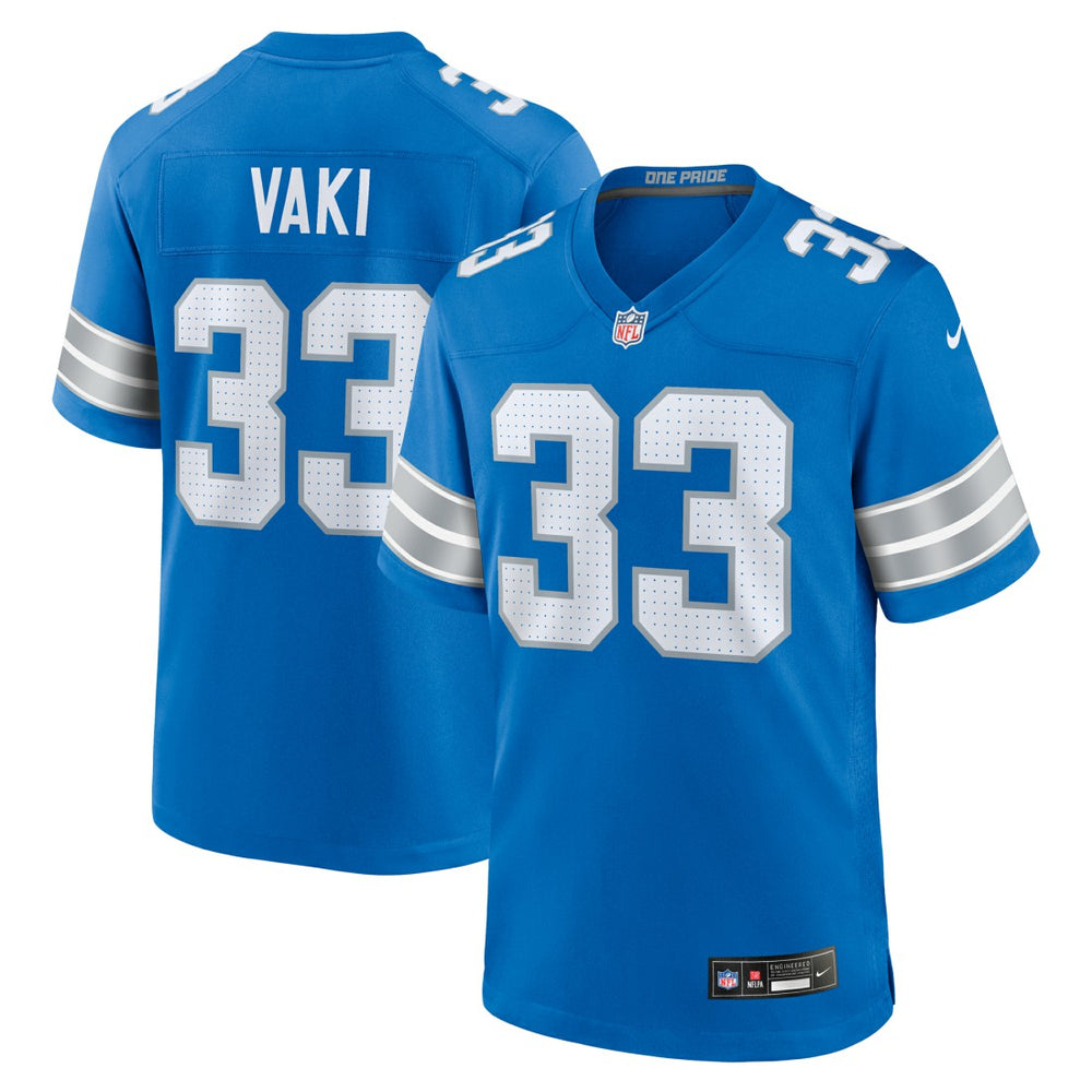 Sione Vaki Detroit Lions Team Game Jersey - Blue - Nike