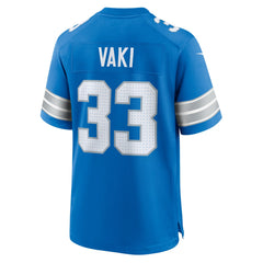 Sione Vaki Detroit Lions Team Game Jersey - Blue - Nike
