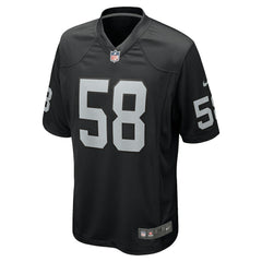 Jackson Powers-Johnson Las Vegas Raiders Team Game Jersey - Black - Nike
