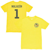 Luis Malagón Club America 1863FC Vintage Player Name & Number Tri-blend T-Shirt Yellow
