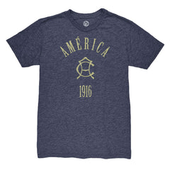 Club America 1863FC Team Arch Vintage Tri-Blend T-Shirt Navy