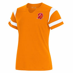 Tampa Bay Buccaneers Antigua Women's Encounter Short Sleeve Notch Neck Top - Orange - NFL