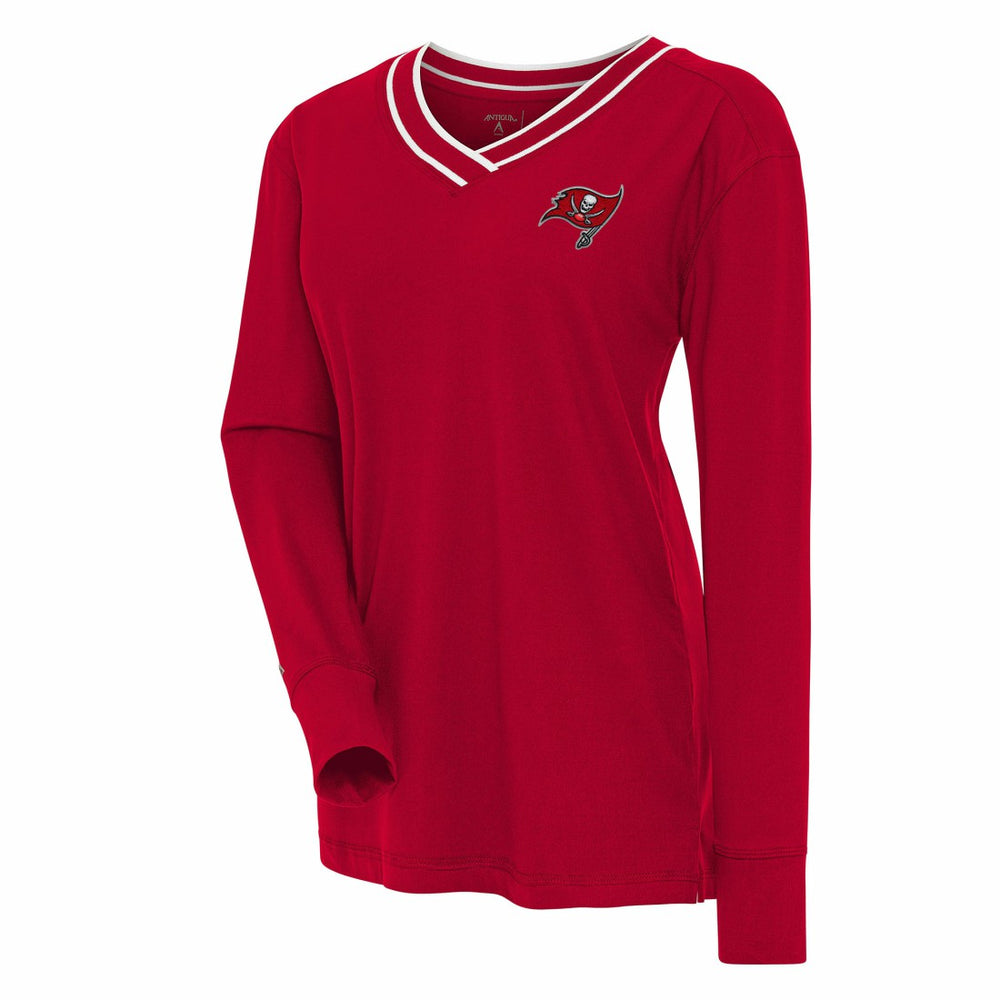 Tampa Bay Buccaneers Antigua Women's Symbolic Long Sleeve V-Neck Top - Red - NFL