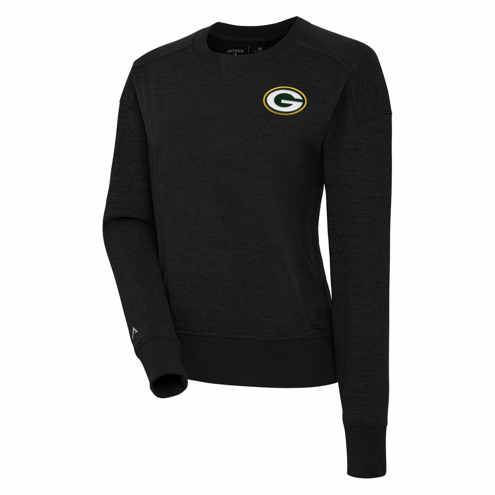 Green Bay Packers Antigua Women's Forward Fleece Pullover Sweatshirt - Black - NFL