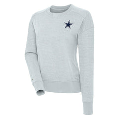 Dallas Cowboys Antigua Women's Forward Fleece Pullover Sweatshirt - Heather Gray - NFL