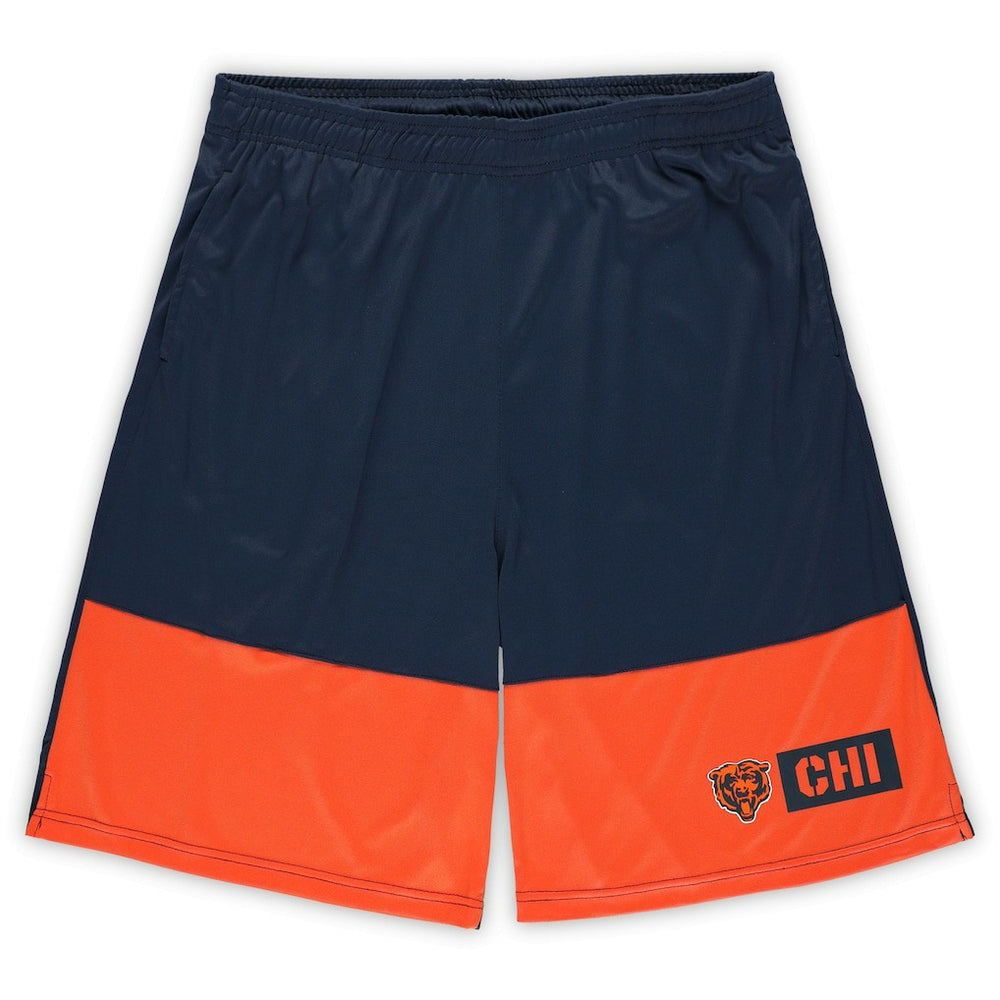 Chicago Bears Big & Tall Best of the Best Performance Shorts - Navy/Orange - Fanatics