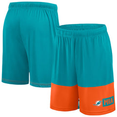 Miami Dolphins Big & Tall Best of the Best Performance Shorts - Aqua/Orange - Fanatics