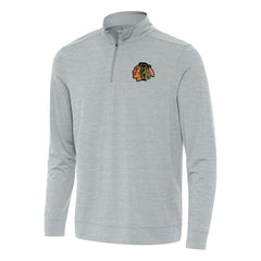 Chicago Blackhawks Antigua Bright Quarter-Zip Top - Heather Gray | NHL Clearance