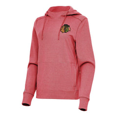 Chicago Blackhawks Antigua Women's Justice Pullover Hoodie - Heather Red | NHL Clearance