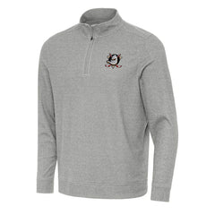 Anaheim Ducks Antigua Subtle Quarter-Zip Sweatshirt - Heather Gray | NHL near me