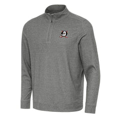 Anaheim Ducks Antigua Subtle Quarter-Zip Sweatshirt - Heather Black | NHL Clearance