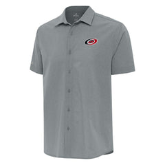 Carolina Hurricanes Antigua Activate Woven Short Sleeve Button-Up Shirt - Gray | NHL online