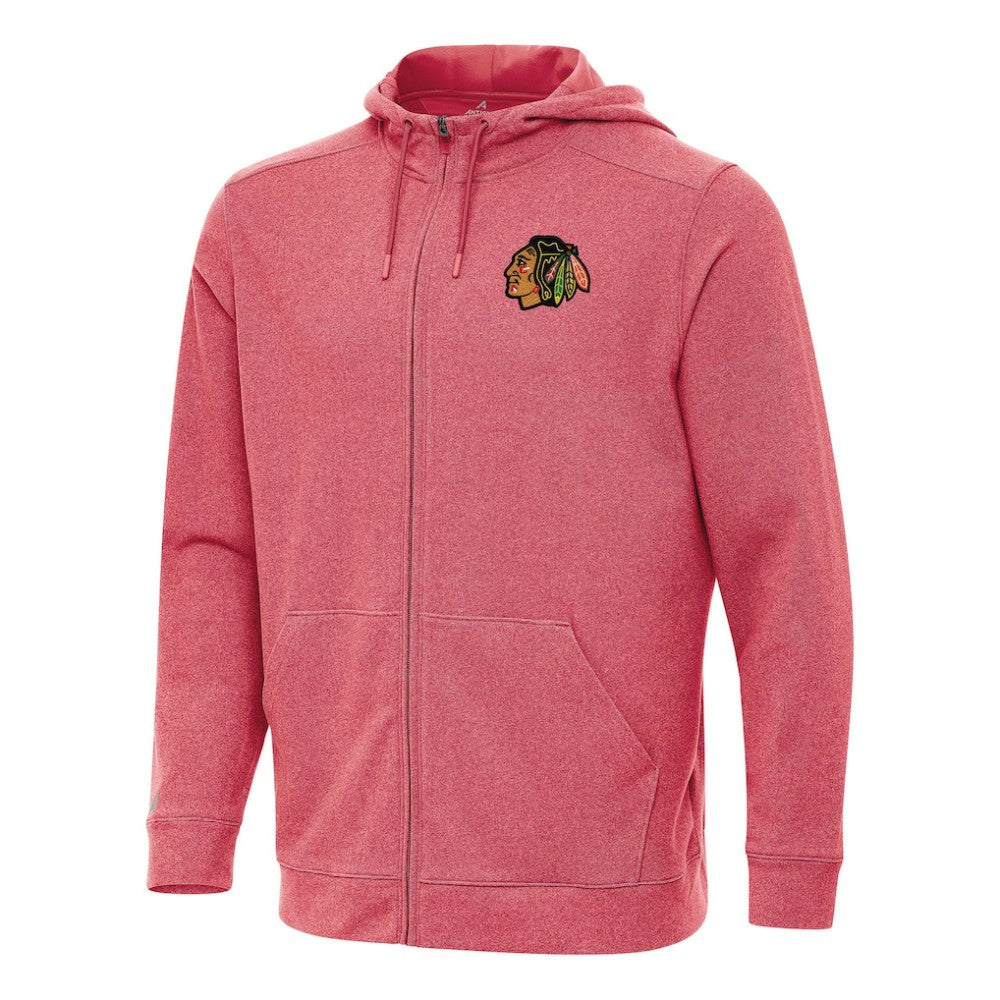 Chicago Blackhawks Antigua Effortless Full-Zip Hoodie Jacket - Heather Red | NHL online