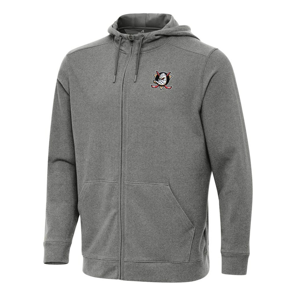 Anaheim Ducks Antigua Effortless Full-Zip Hoodie Jacket - Heather Black | NHL sale