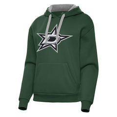 Dallas Stars Antigua Women's Victory Pullover Hoodie - Hunter Green | NHL Clearance