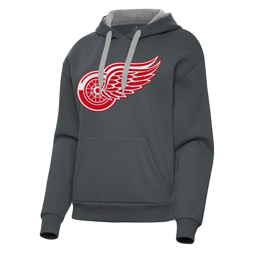 Detroit Red Wings Antigua Women's Victory Pullover Hoodie - Charcoal | NHL Clearance