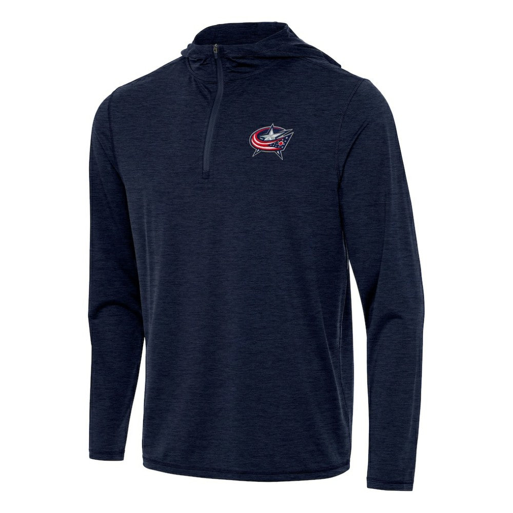 Columbus Blue Jackets Antigua Tidy Quarter-Zip Hoodie - Heather Navy | NHL online