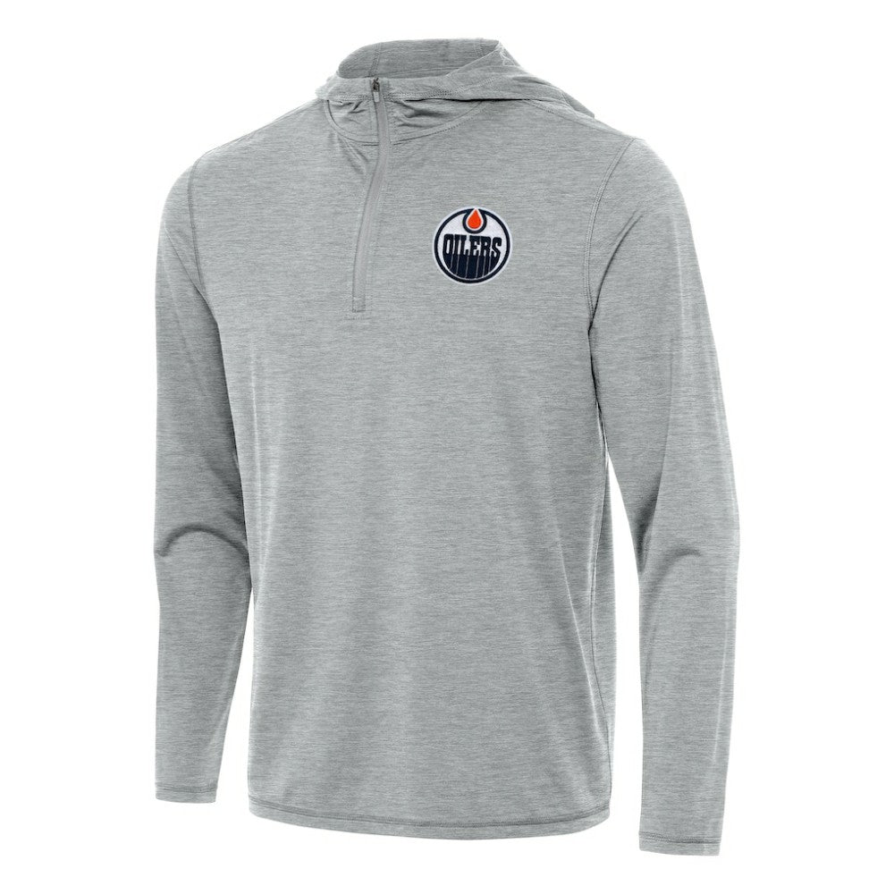 Edmonton Oilers Antigua Tidy Quarter-Zip Hoodie - Heather Gray | NHL discount